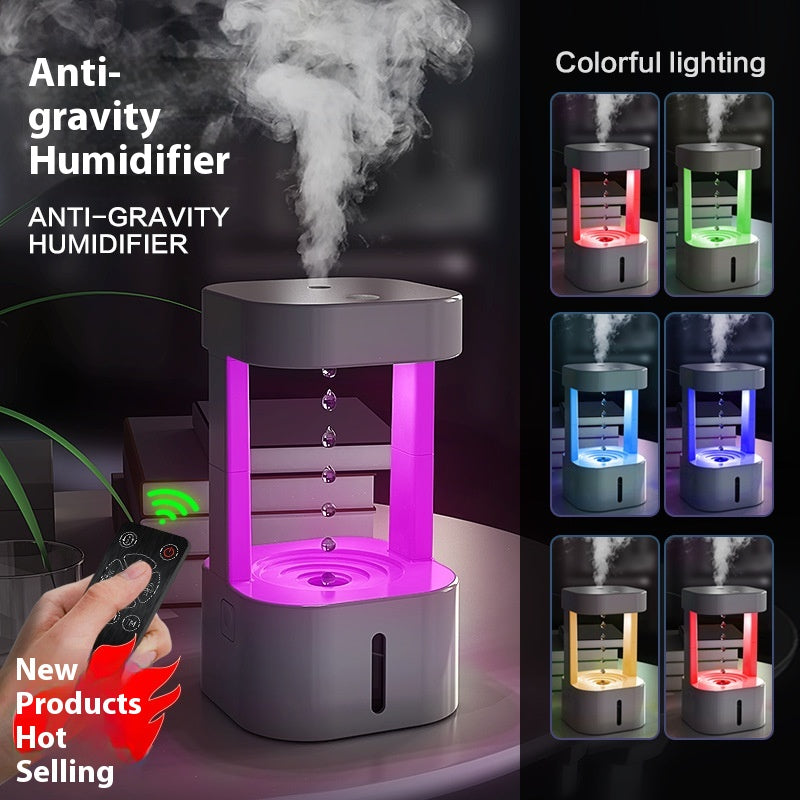 Creative Anti-Gravity Water Drop Humidifier Air Conditioning Mist Spray Household Quiet Bedroom Office with 580ML Water Tank